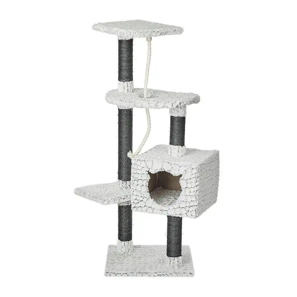 M-Pets 113cm Snake Trivor Cat Tree Scratch Post Condo Tower Pet Playground White