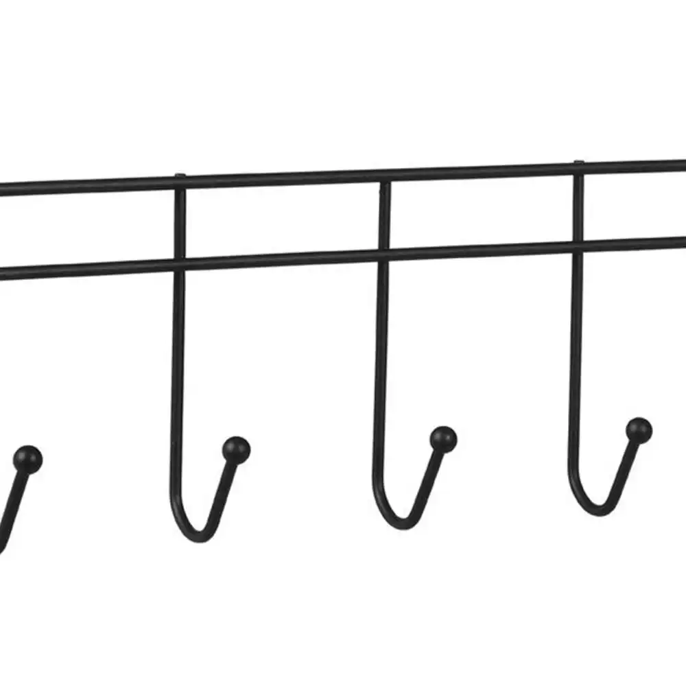 Boxsweden 38cm Wire Over Door 5-Hooks Hanger/Organiser/Holder/Storage Black