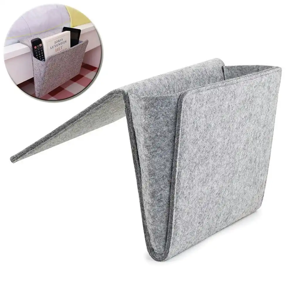 Kikkerland Hanging Sofa/Bedside Pocket Felt Storage Home Organiser/Holder Grey