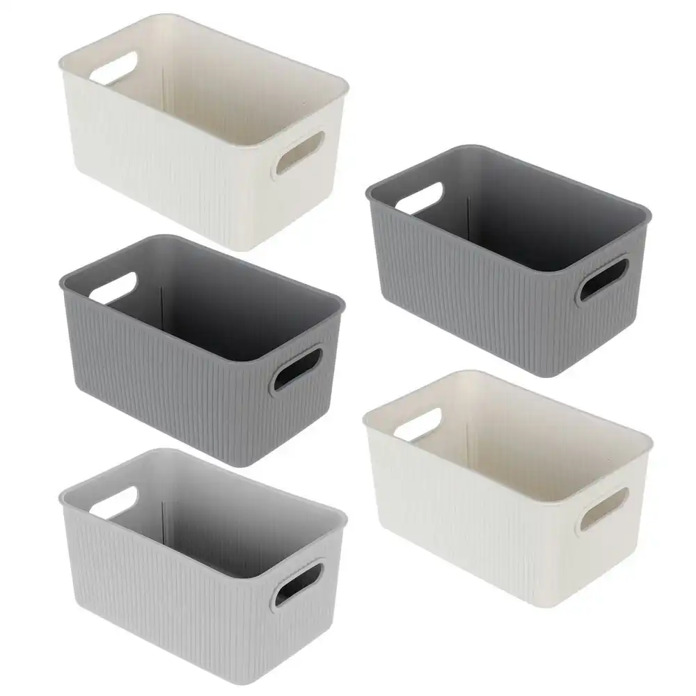 5x Boxsweden 27.5cm Kaia Storage Basket Organiser Container w/ Handles Assorted