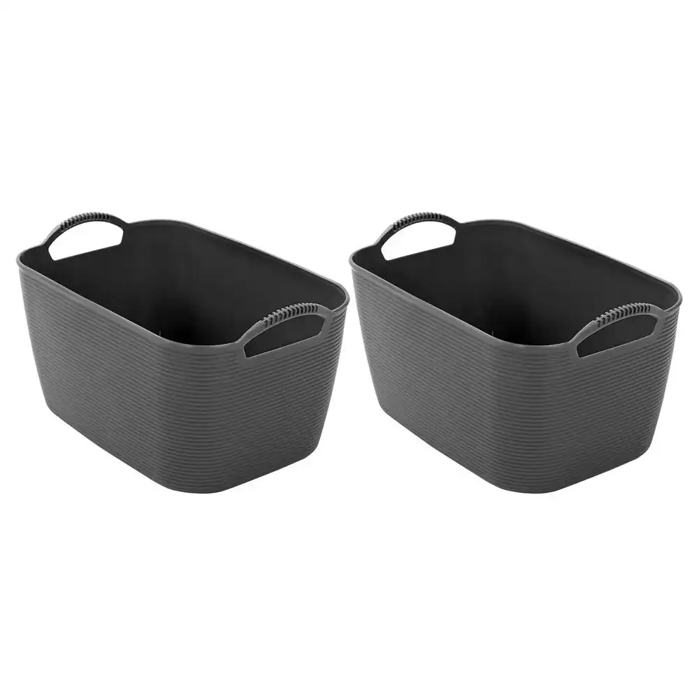 4x Boxsweden 30.5cm Flexi Storage Basket Container w/ Carry Handles Medium Asst