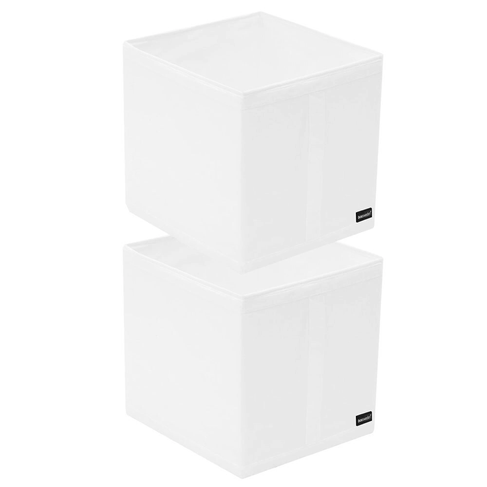 2x Boxsweden Kloset Storage Cube Large 34cm Organiser Box Container Holder WHT