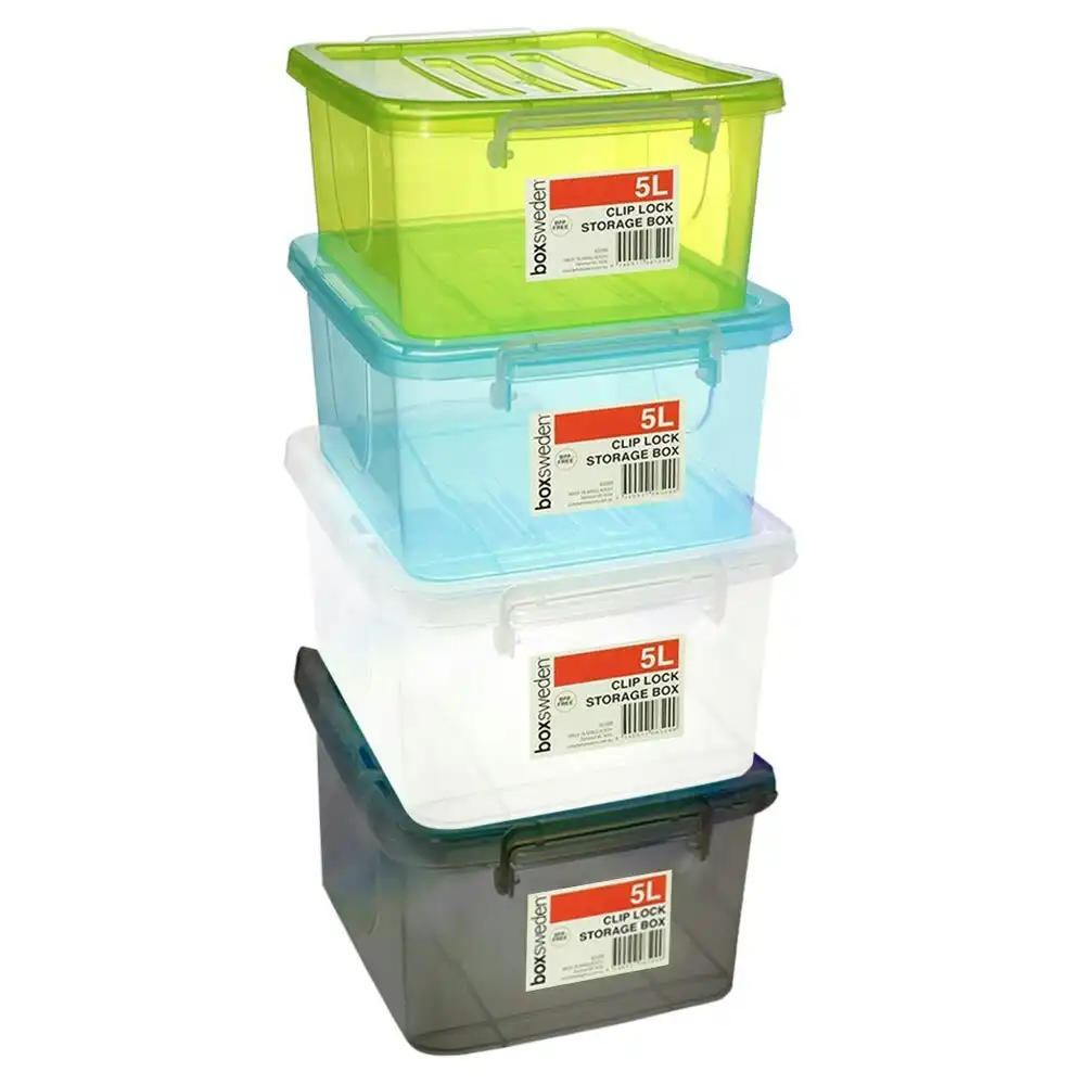 4x Boxsweden 5L Flexible Tub w/ Handle Home Garden Water Storage Bucket Assort.