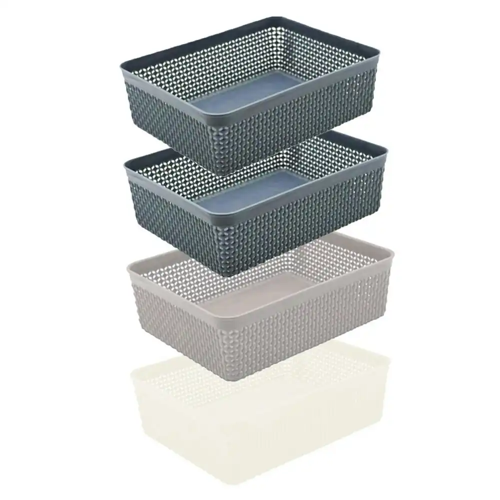 4x Boxsweden Boston Basket 23cm Home Cleaning Storage Container Holders Assort.