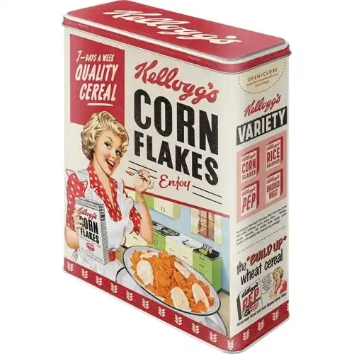 Nostalgic Art 26cm/4L Tin Storage Box Kellogg's Corn Flakes Quality Cereal XL