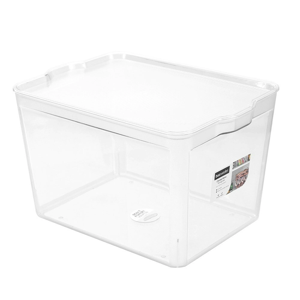 Boxsweden Crystal Reno 37.5x23cm Storage Box Home Container w/ Clear Lid Large