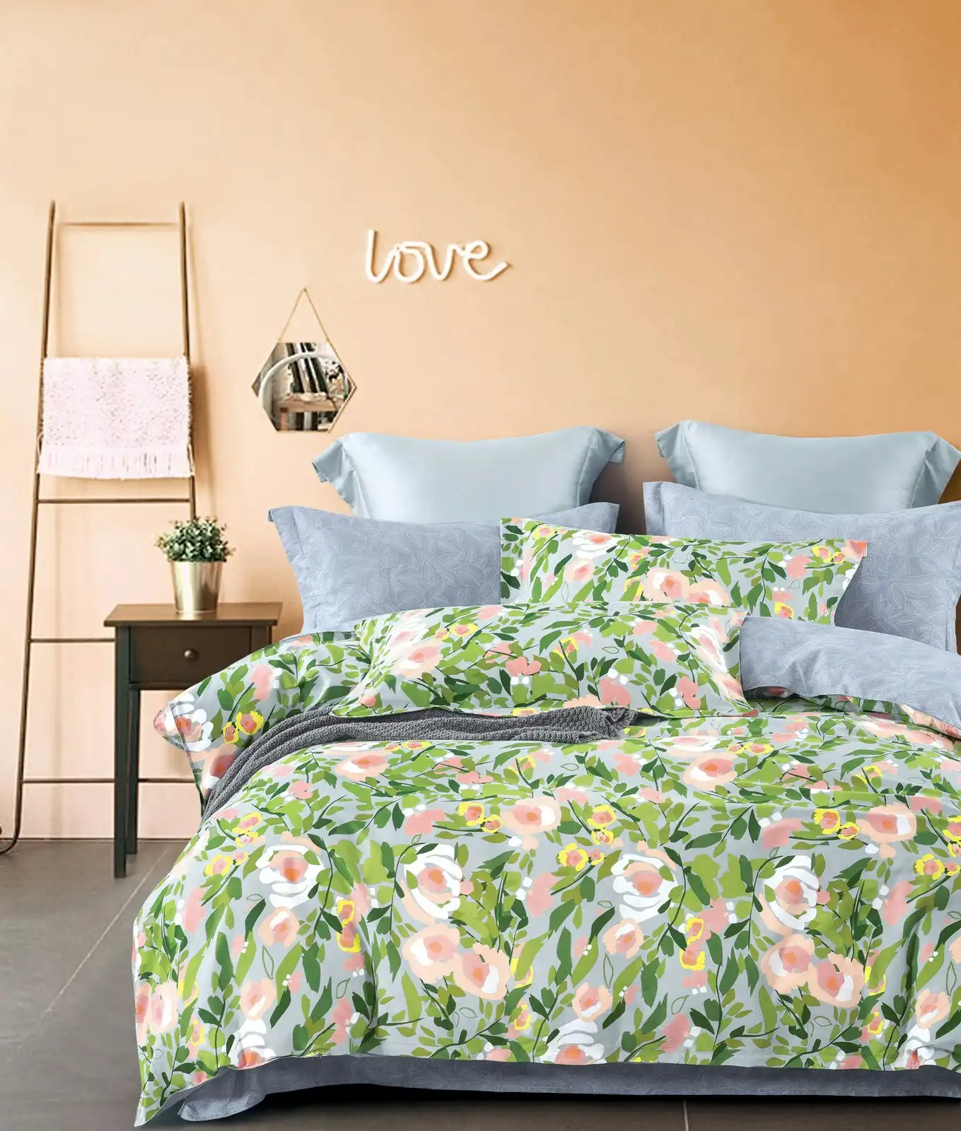 Ardor Ruby Double Bed Size Cotton Quilt Cover Set Bedding/2xPillowcases Multi