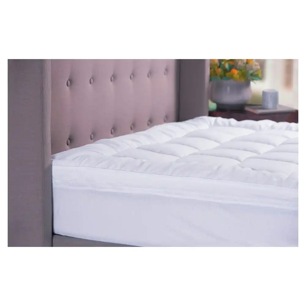 Sheraton Luxury Fitted Mattress Topper 800Gsm King Bed Comfort/Cushioning White
