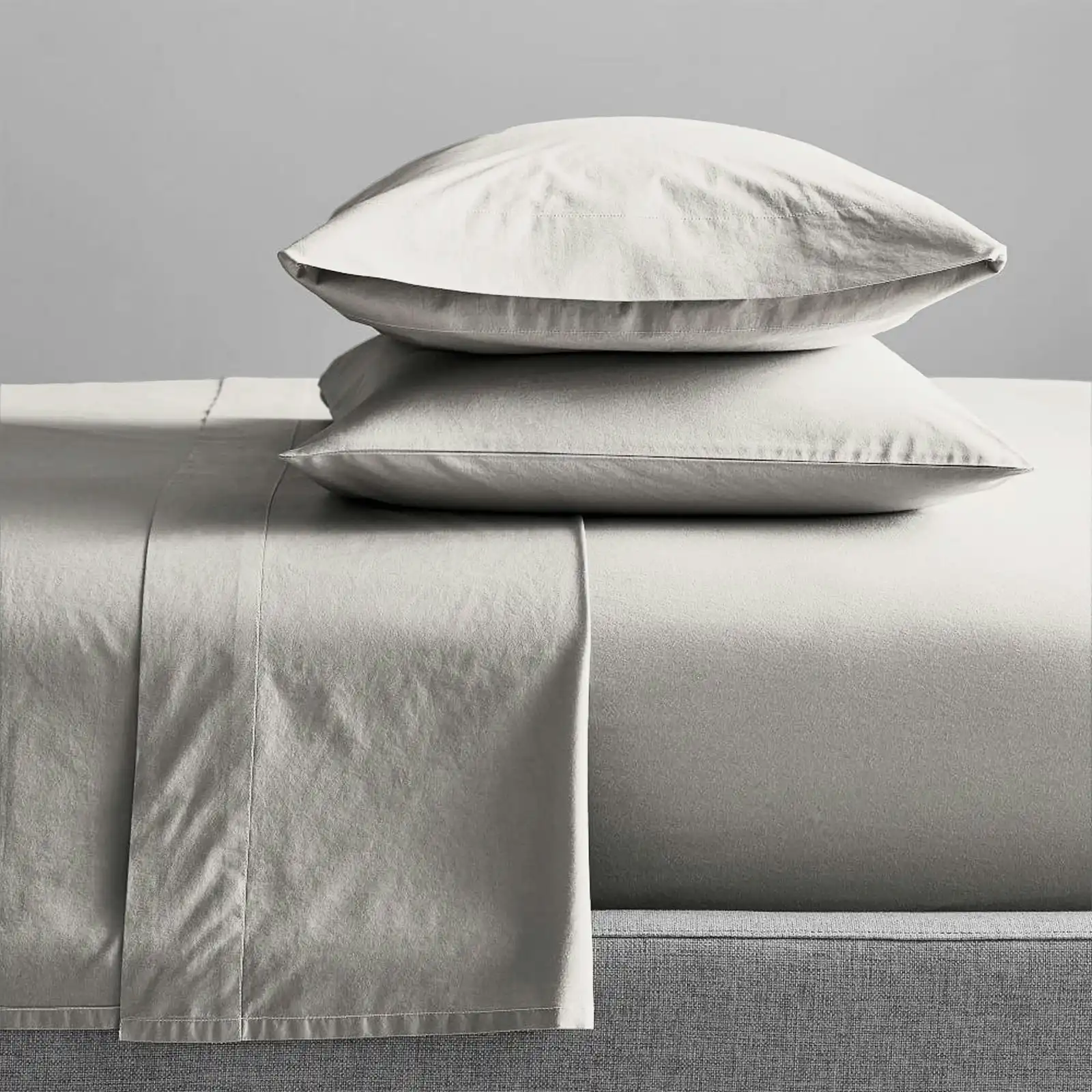 Renee Taylor Mega King Sheet/Pillowcases 300TC Organic Cotton Bedding Moonbeam