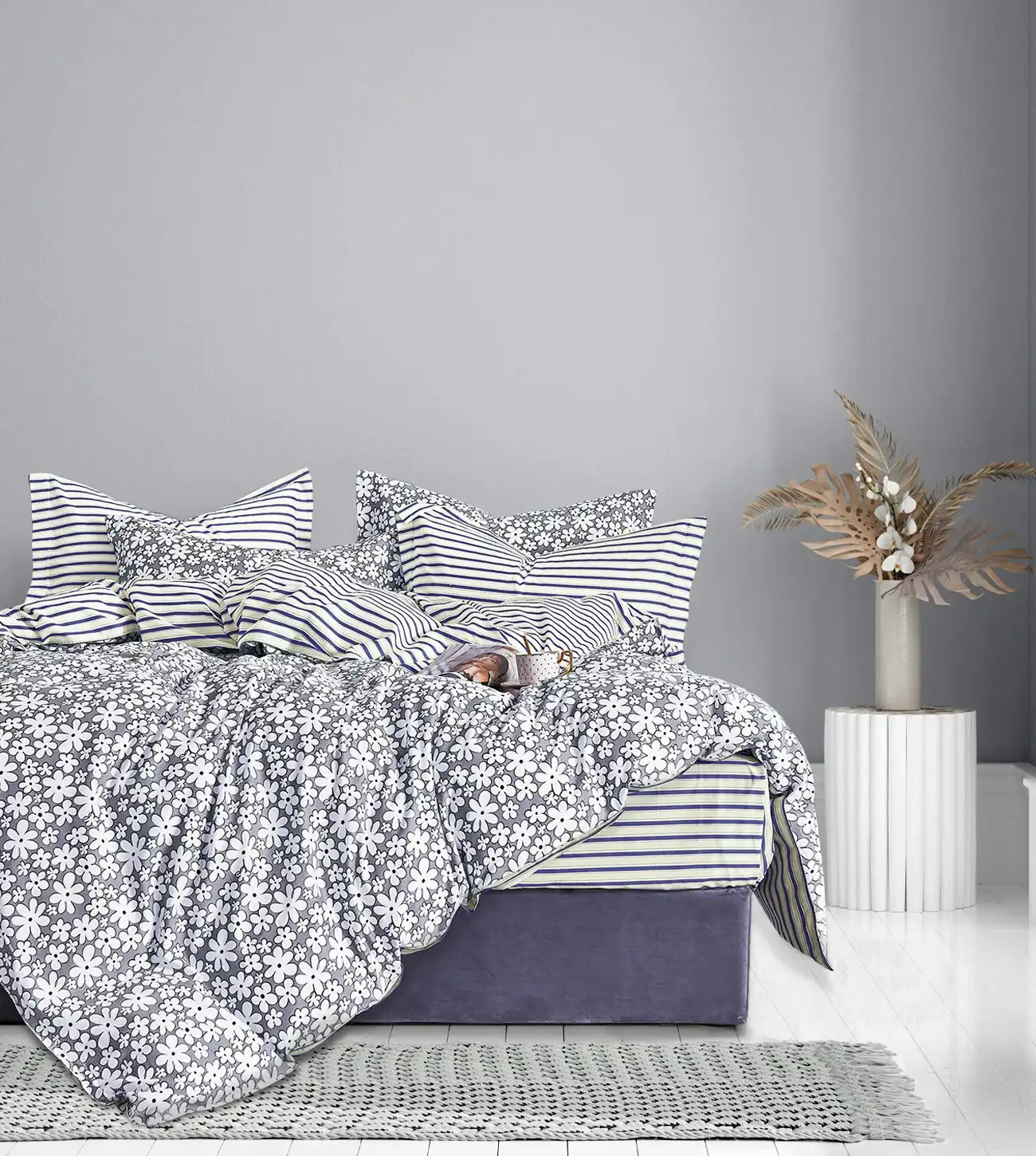 Ardor Mia Single Bed Cotton Quilt Cover Home Bedding w/ Pillowcase Set Mauve