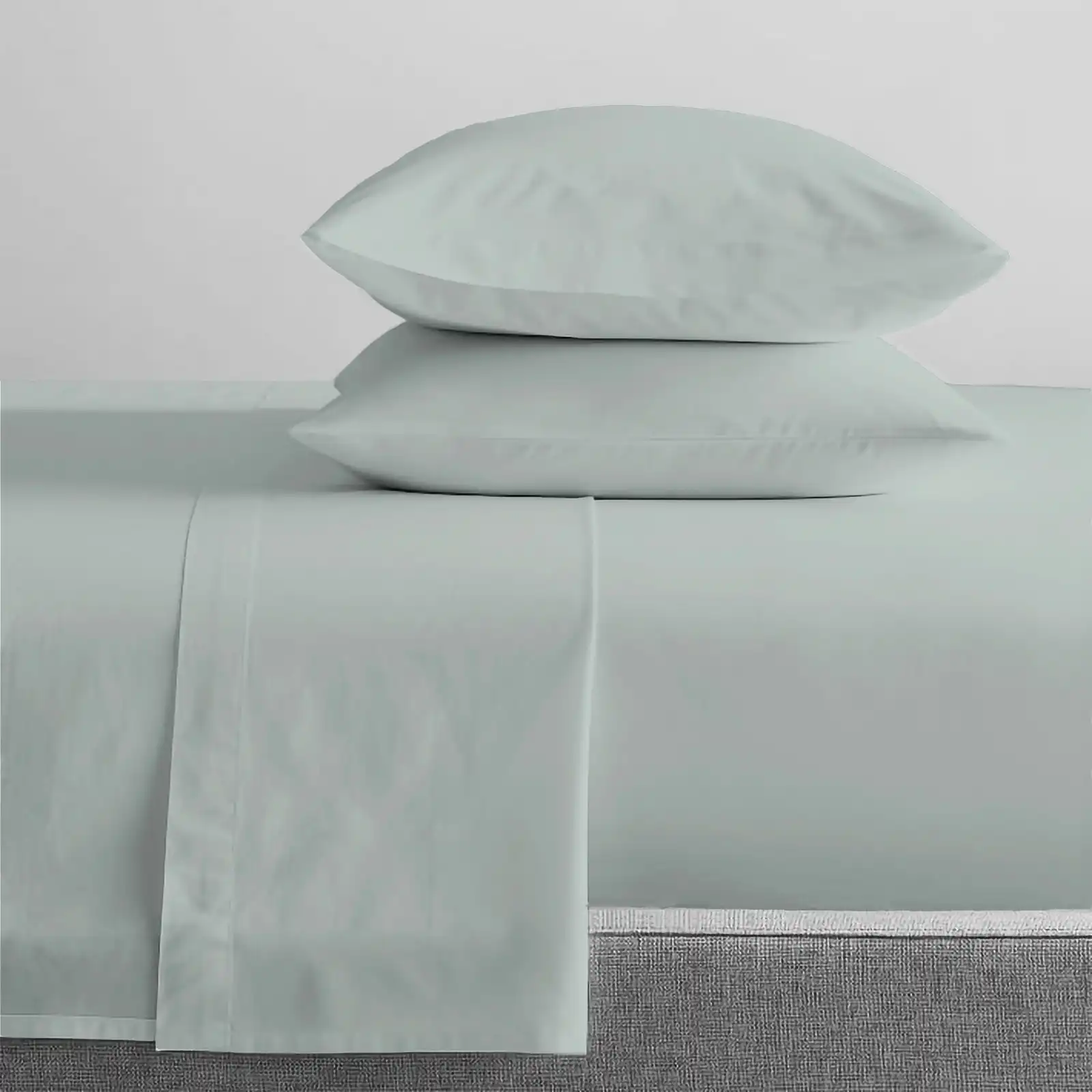 Renee Taylor Single Bed Sheet/Pillowcases Set 300TC Organic Cotton Bedding Sage