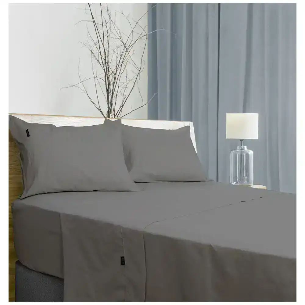 Ardor 700TC Antibacterial King Bed Sheet Set w/ Pillowcase Home Bedding Charcoal