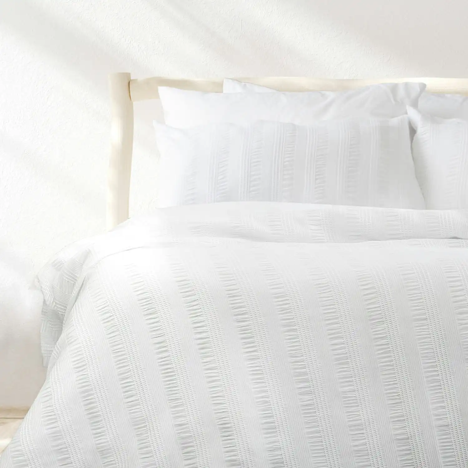 Ardor Boudoir Anya Microfibre Queen Bed Quilt Cover/Pillowcases Set Bedding WHT