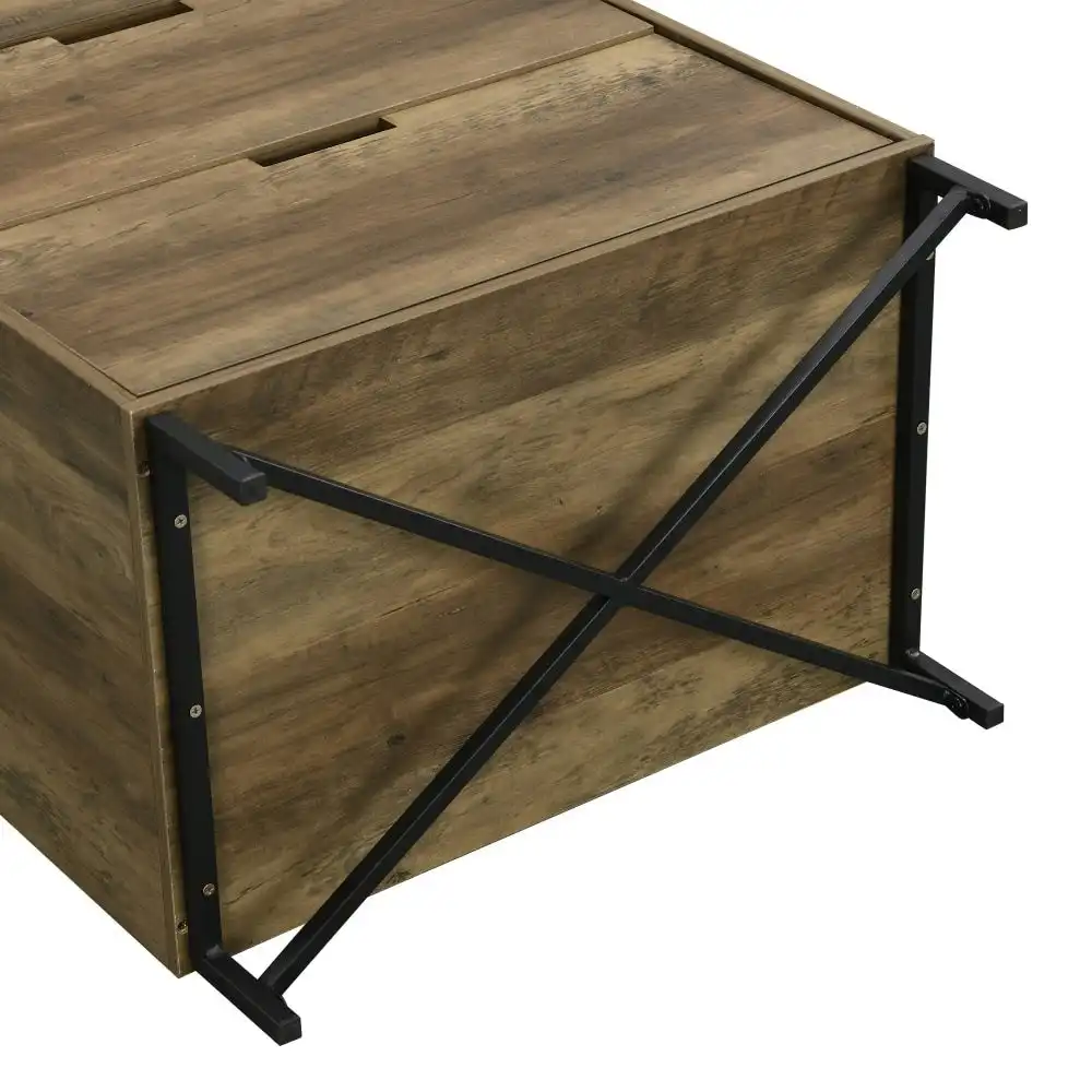 Elijah Industrial Chest Of 4-Drawers Tallboy Storage Cabinet - Old Wood