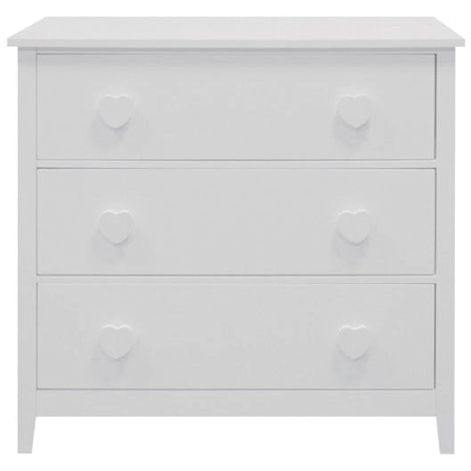 Design Square Declan Scandinavian Wooden Chest Of Drawers LowBoy Storage Cabinet - White