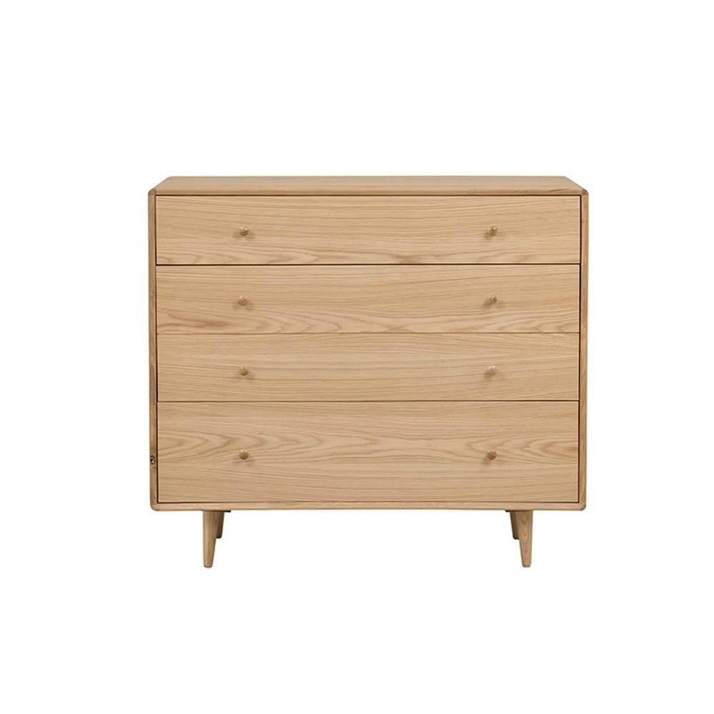 6IXTY Niche Scandinavian Design Wooden Chest of 3- Drawers Storage Cabinet - Natural