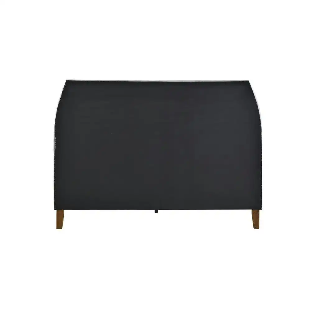 Designer Modern Velvet Fabric Bed Frame With Headboard King Single - Light Grey