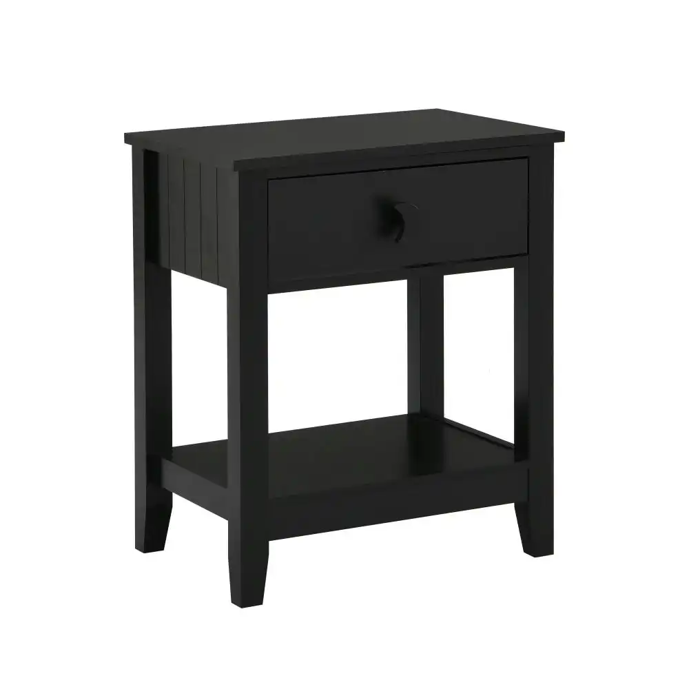 Design Square Oliver Modern Bedside Nightstand Side Table W/ 1-Drawer - Black