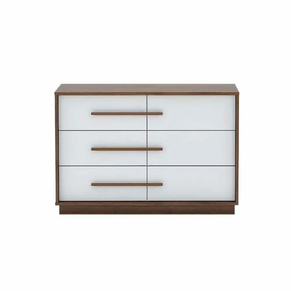 Cecilia Modern Scandinavian Dresser Unit Chest of 6-Drawers Storage Cabinet - Columbia/White