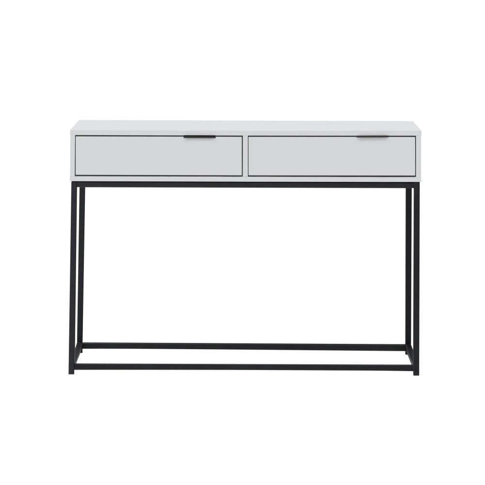 Design Square Shia Hallway Console Hall Table 2-Drawers - White/Black