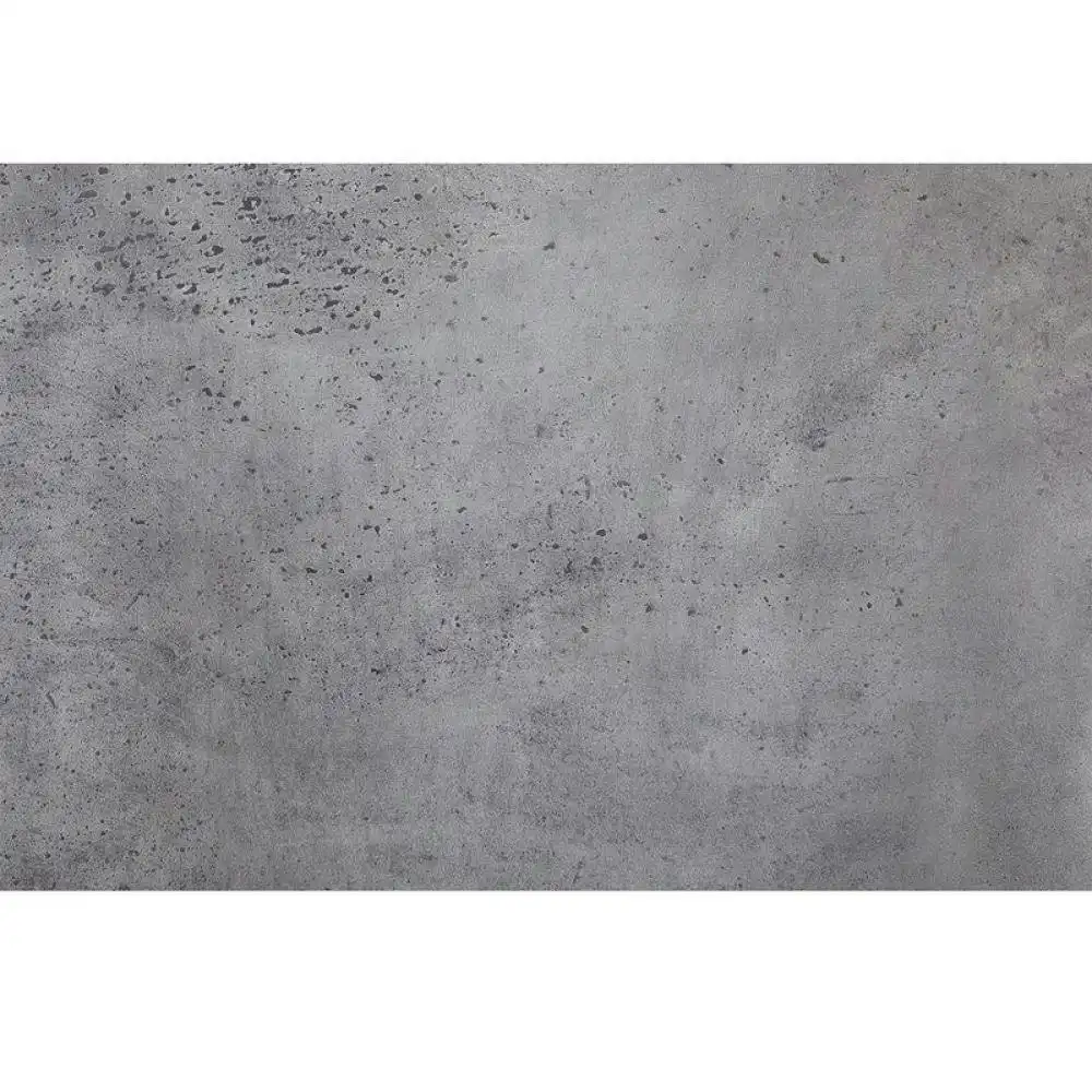 Design Square Rectangular Coffee Table - Black Metal Frame - Cement Grey