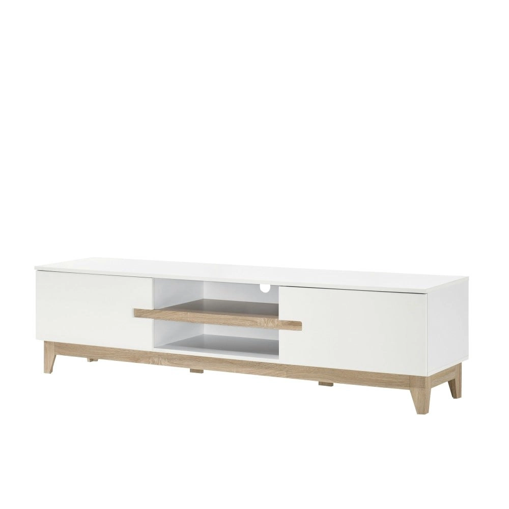 Design Square Moses TV Stand Entertainment Unit W/ 2-Doors 180cm - White/Oak