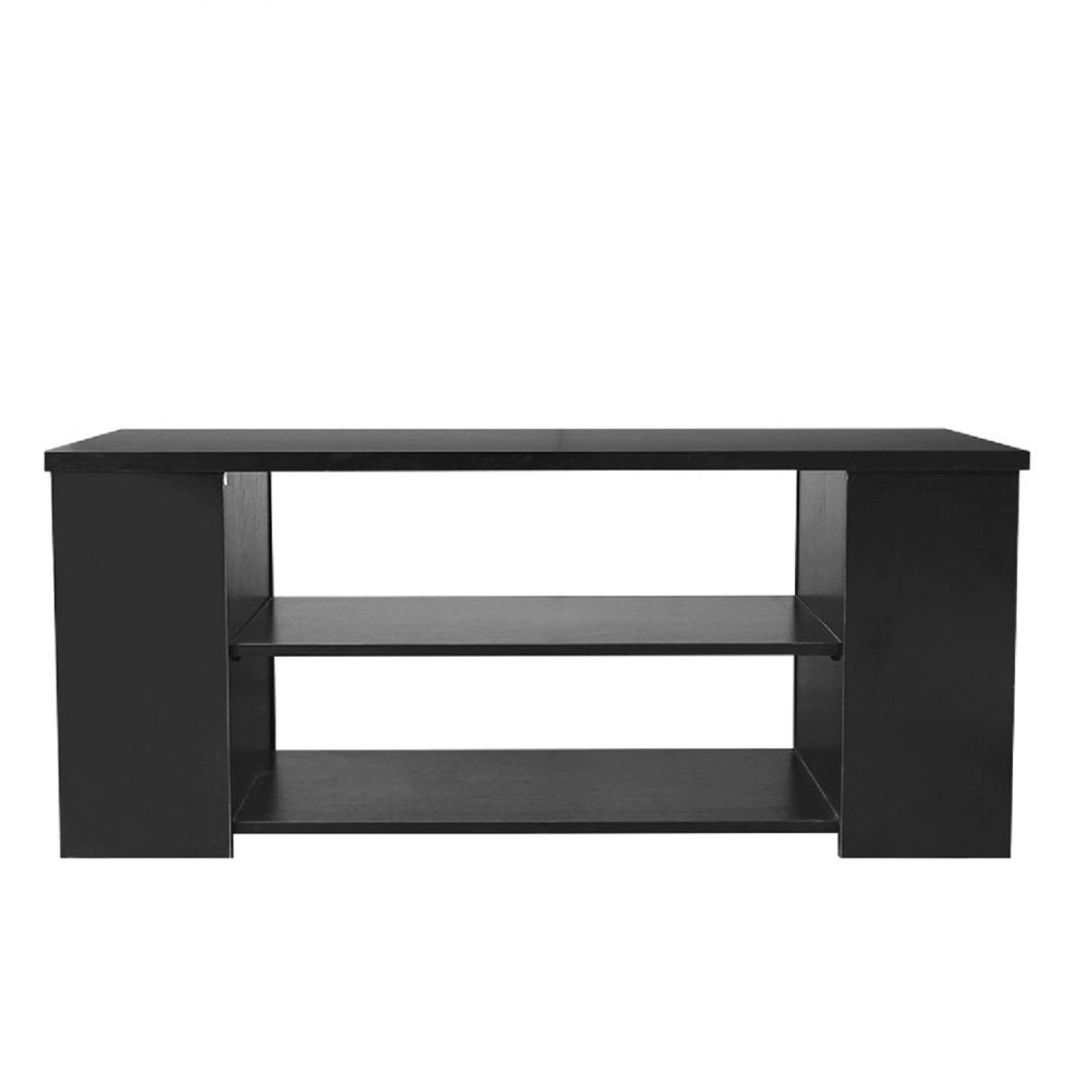 Design Square Simpleline Open Shelves TV Stand Entertainment Unit - Black