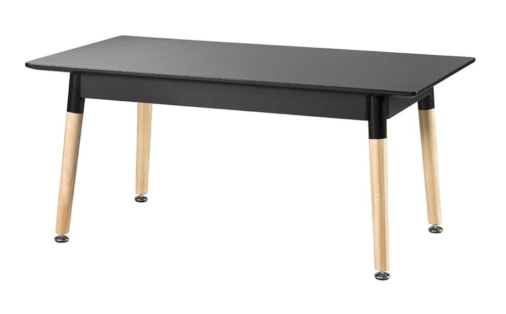 Lune Rectangular Wooden Coffee Table 90cm - Black