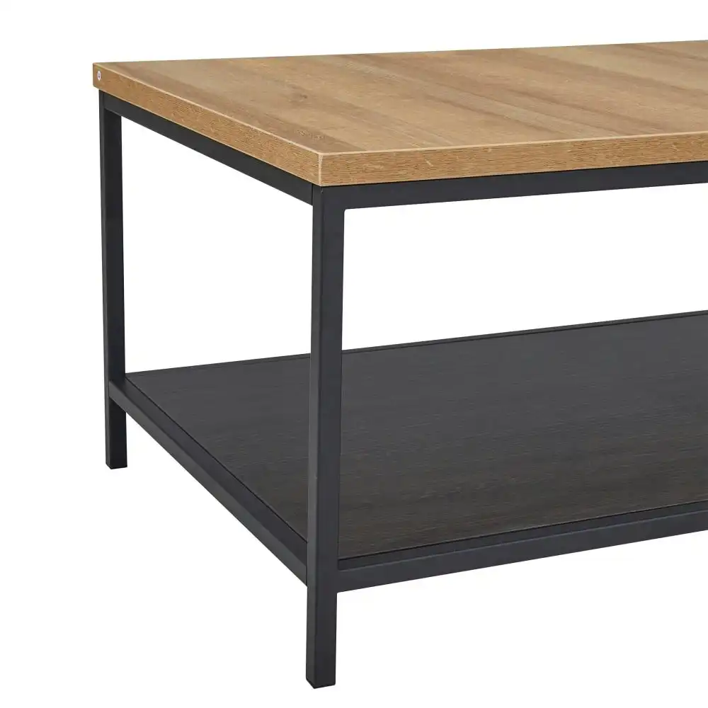 Design Square Open Shelf Rectangular Coffee Table - Oak