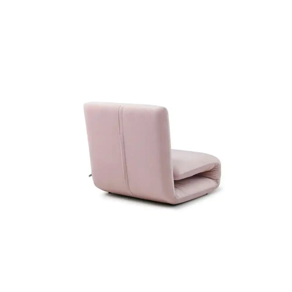Design Square Single Foldable Fabric Sofa Bed - Pink