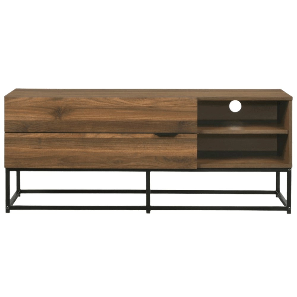 Design Square Allison Lowline Entertainment Unit TV Stand W/ 2-Drawers 120cm - Walnut