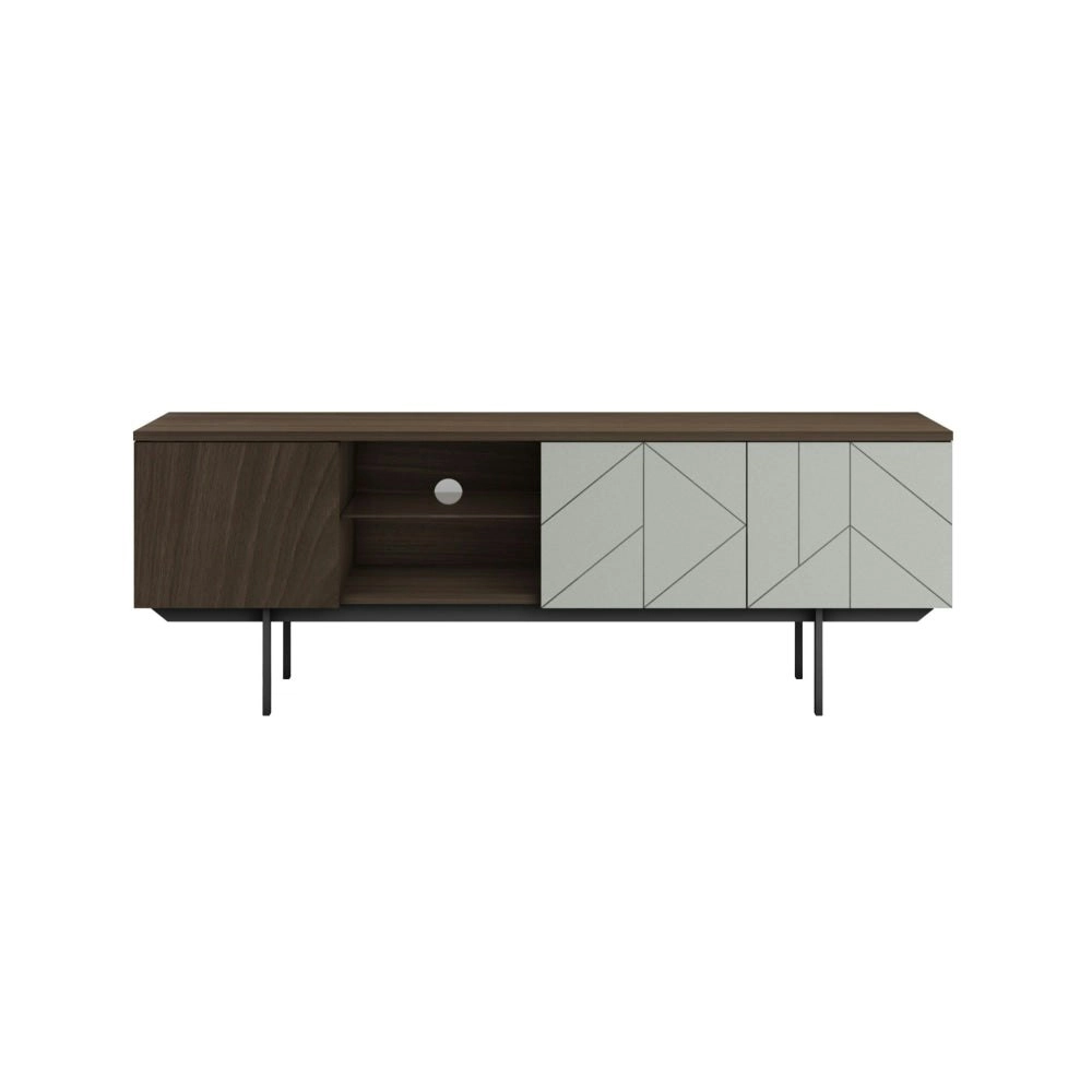 Maestro Furniture Mia TV Stand Cabinet Entertainment Unit - Walnut & Grey