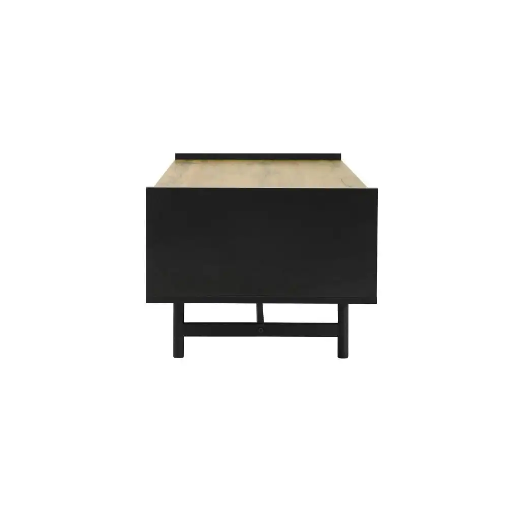Maestro Furniture Mesh Open Shelf Rectangular Coffee Table 110cm - Black/Natural
