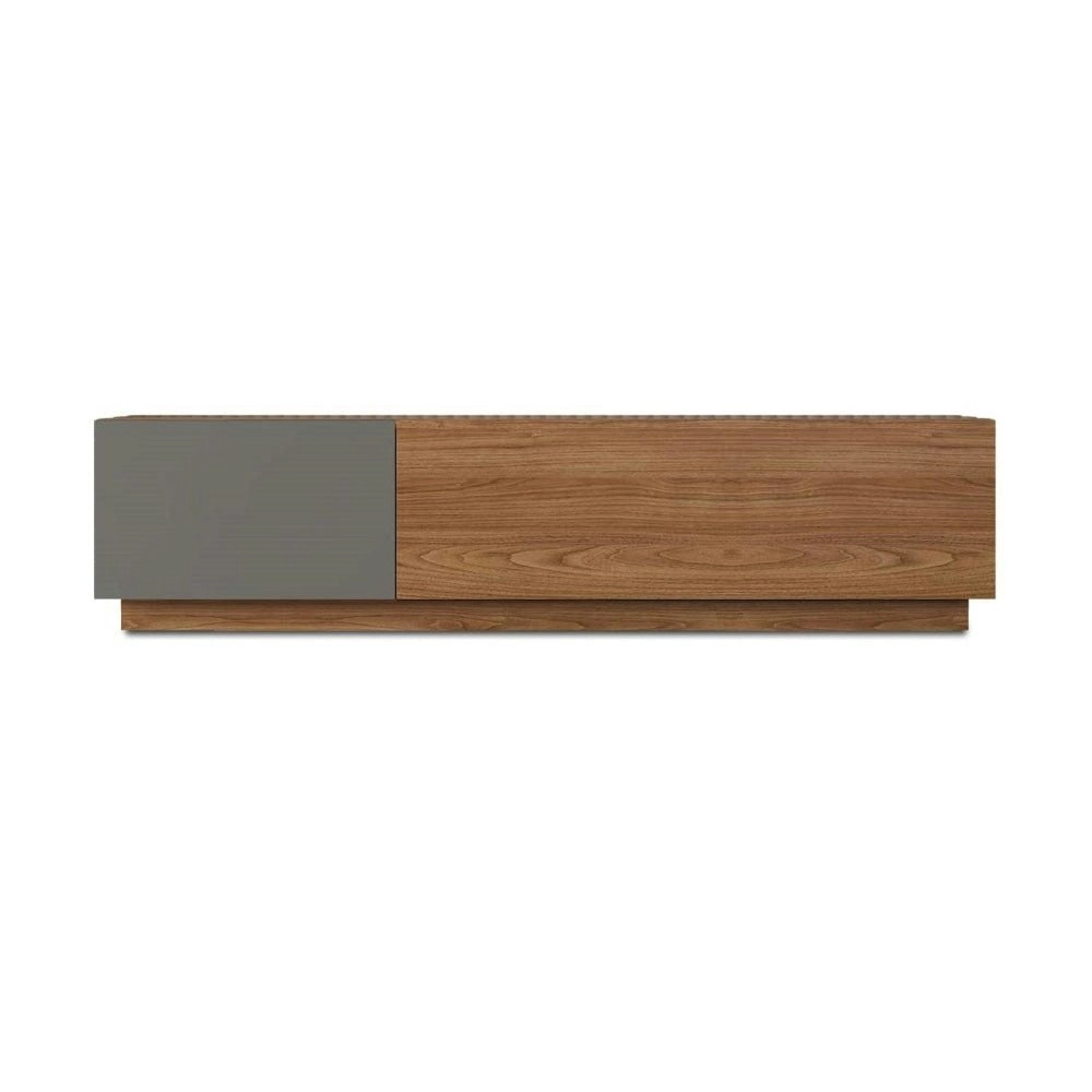 Design Square Zane Lowline Entertainment Unit TV Stand W/ 2-Doors 120cm - Walnut/Charcoal