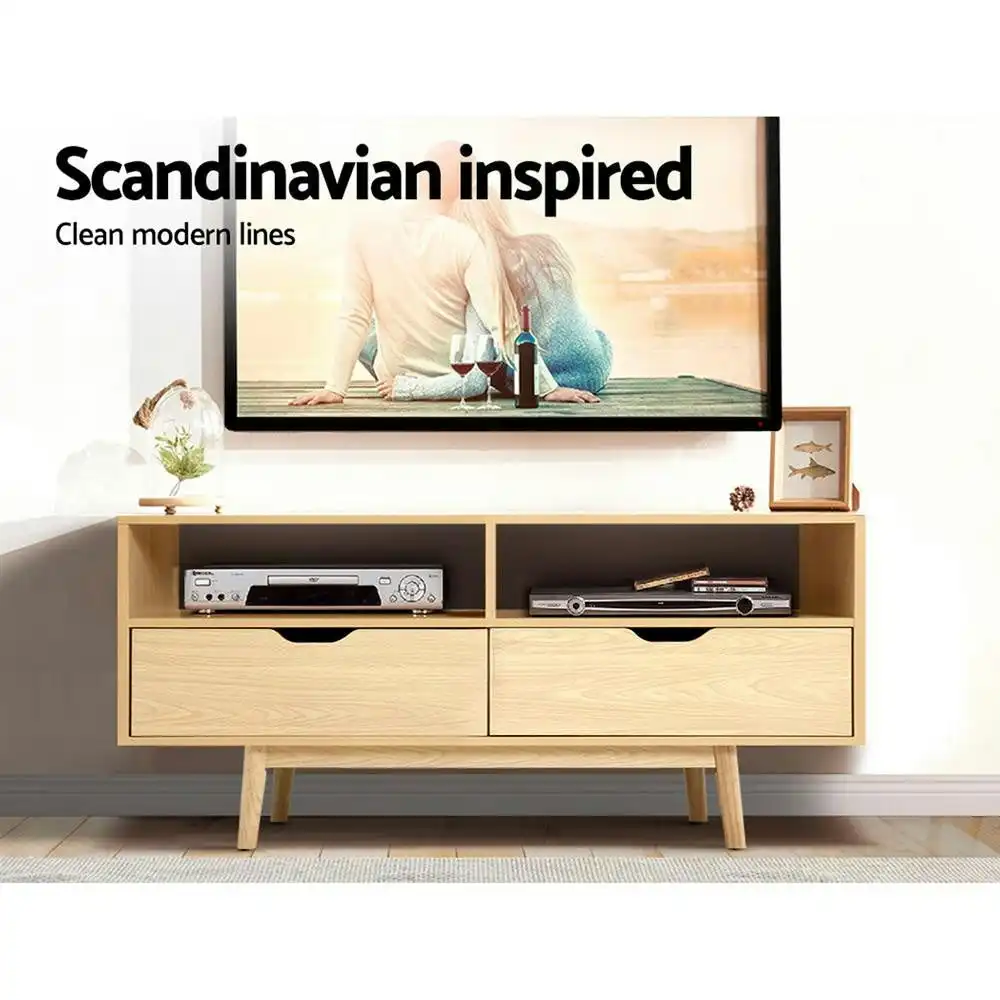 TV Cabinet Entertainment Unit Stand Wooden Storage 120cm Scandinavian