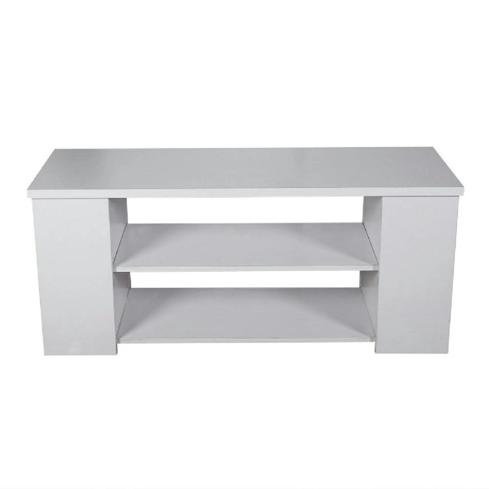 Design Square Simpleline Open Shelves TV Stand Entertainment Unit - White