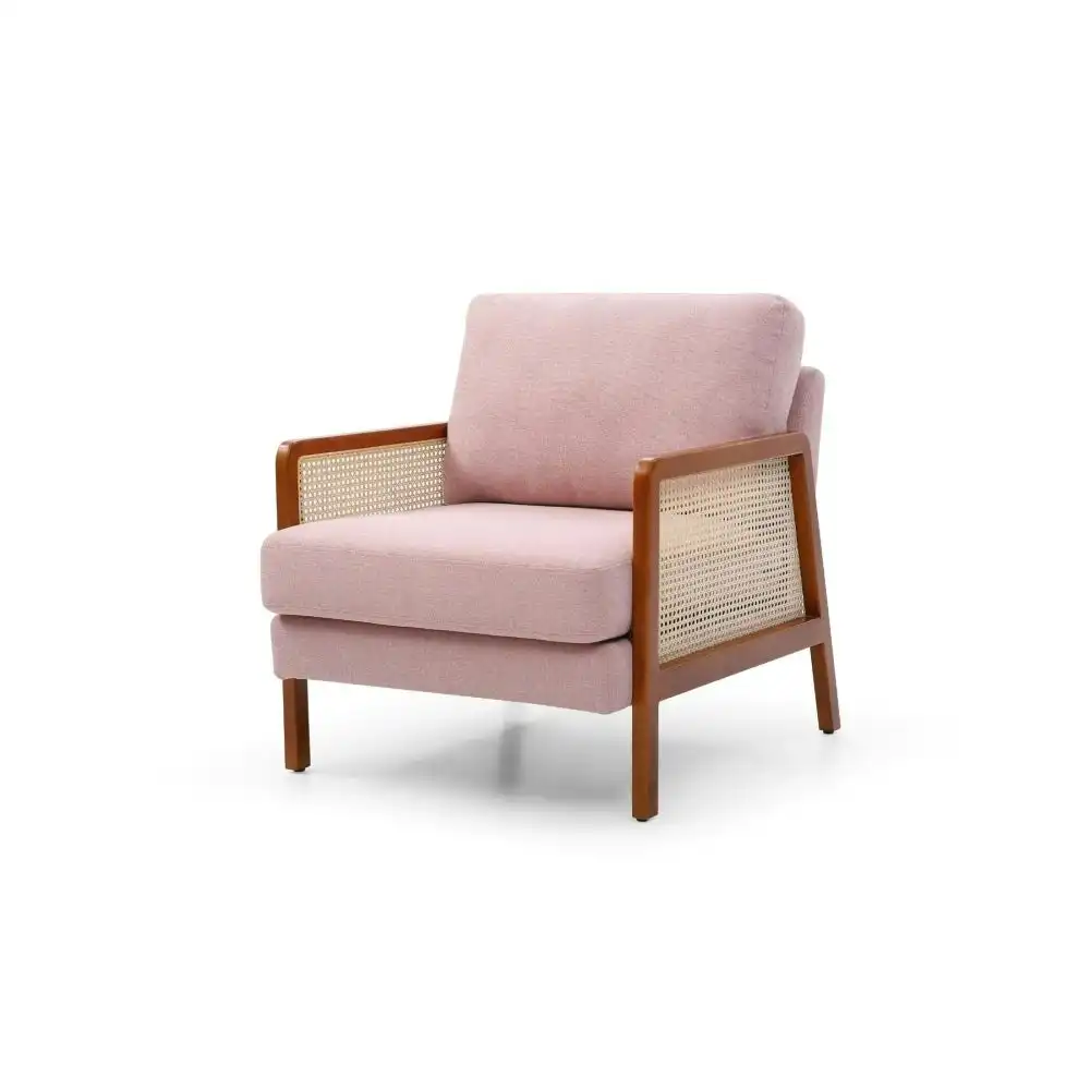 Design Square Modern Designer Scandinavian Accent Lounge Arm Chair - Pink