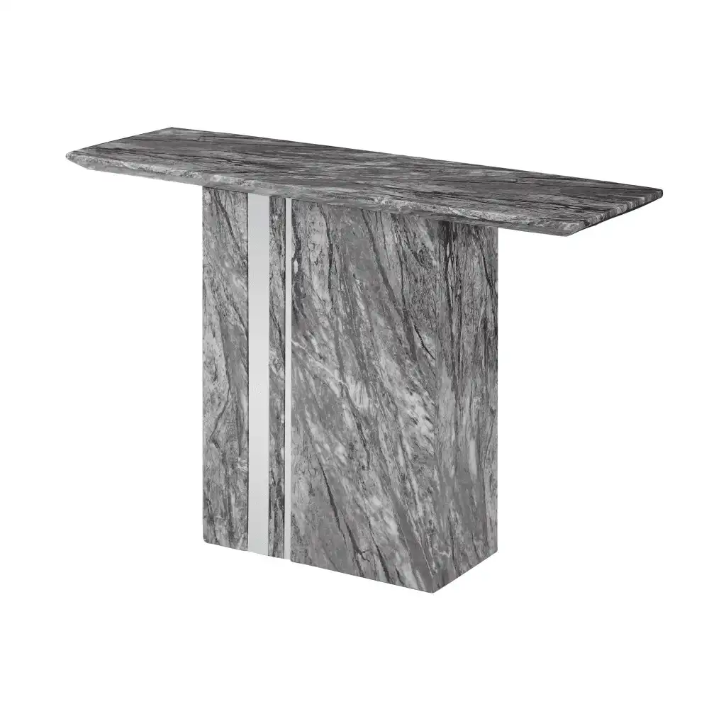 Our Home Valeria Luxurious Marble Foil Console Hall Table - Grey
