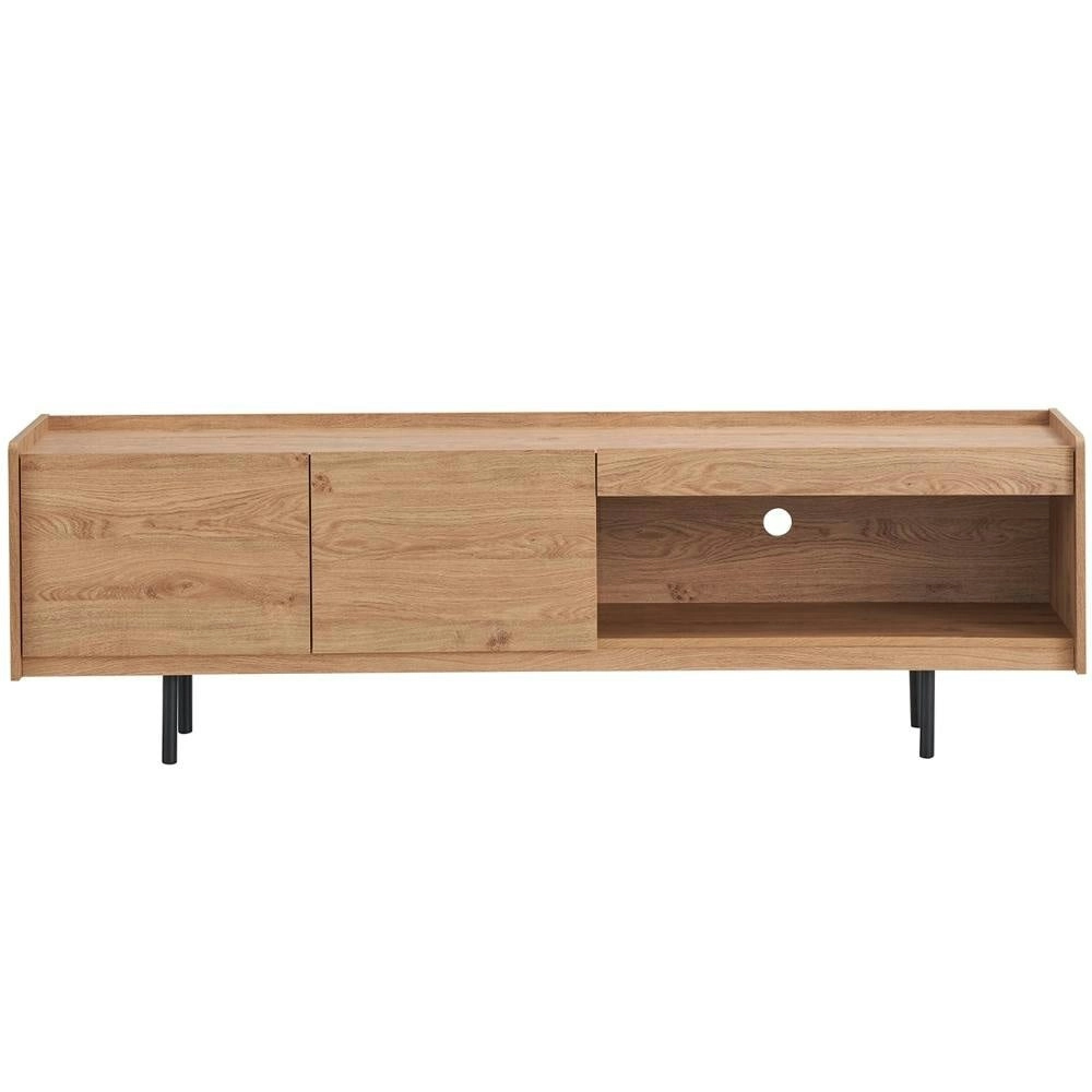 Design Square Lazlo Modern Scandinavian TV Stand Entertainment Unit - Oak