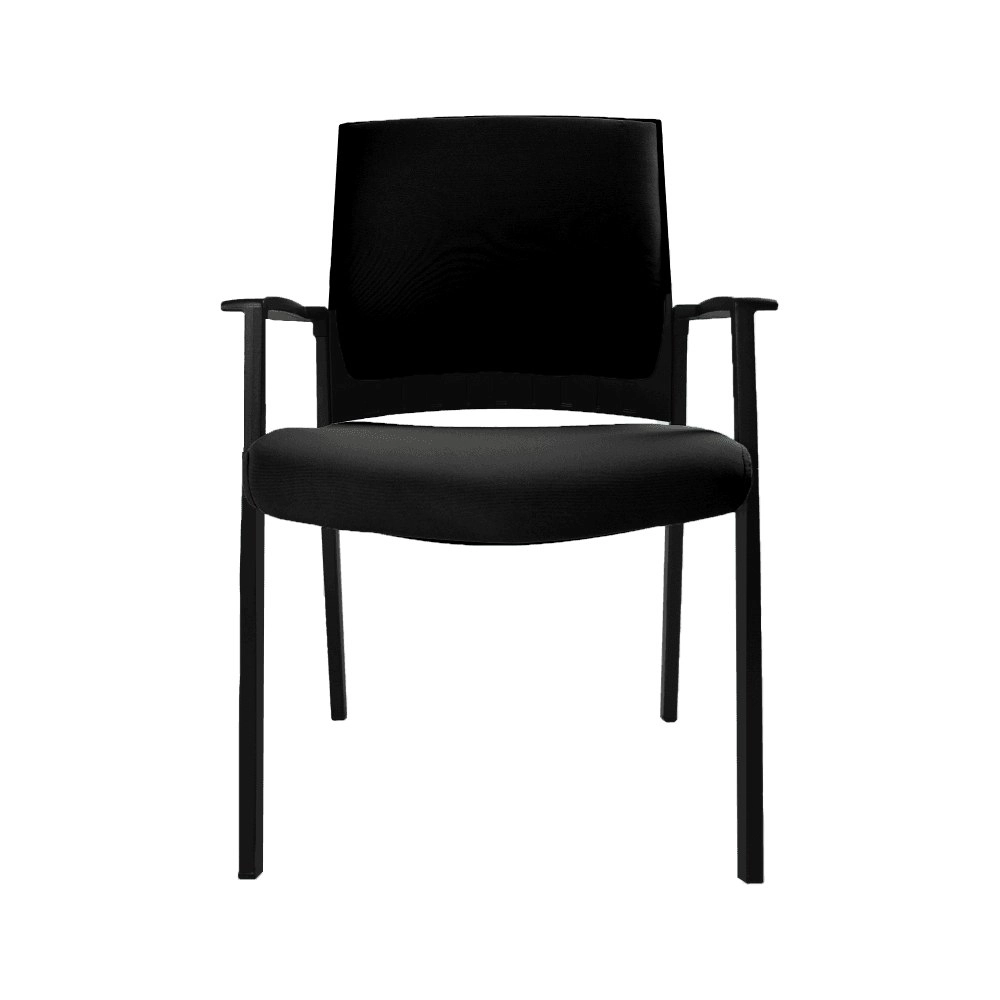 UNIX ARAGON Upholstered Mesh Back Arms Stacking Visitor Chair