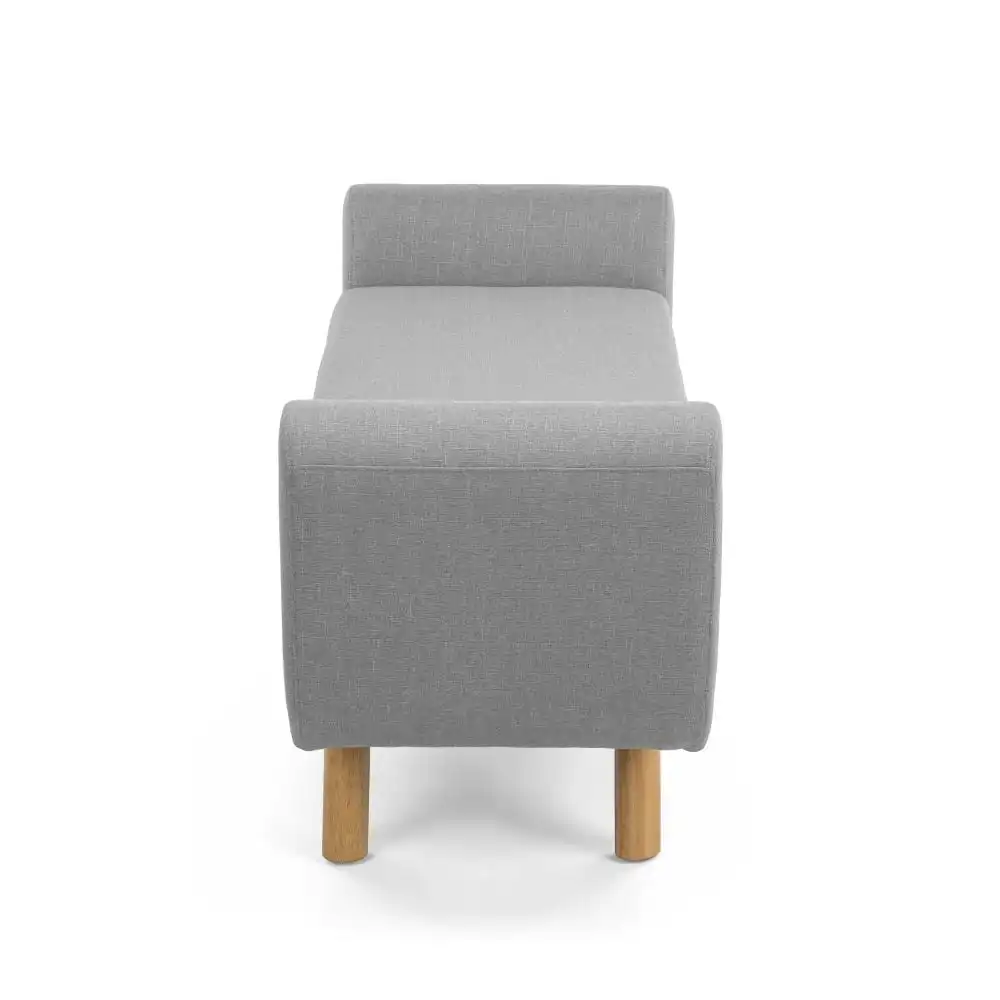 Design Square Connor Fabric Wing Ottoman Bench Foot Stool - Light Beige