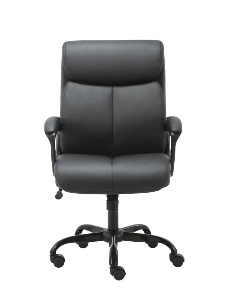 Maestro Furniture Puresoft PU Leather Soft Padded Mid-Back Office Chair - Black
