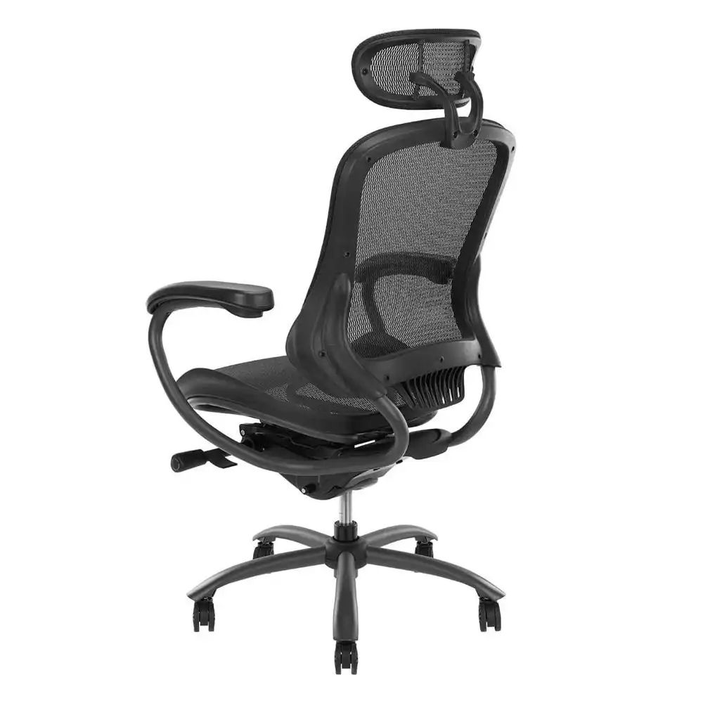 Maestro Furniture Lopez Adjustable Mesh Ergonomic Office Executive Computer Chair W/ Headrest - Black