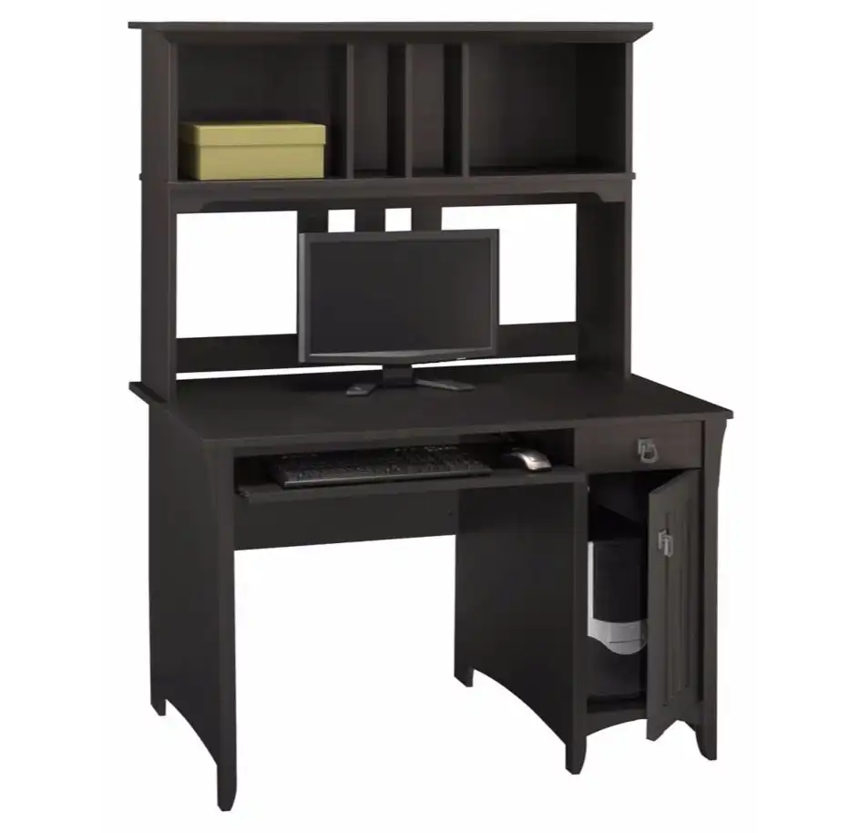 Salinas Study Computer Office Task Desk With Hutch - 120cm - Vintage Black