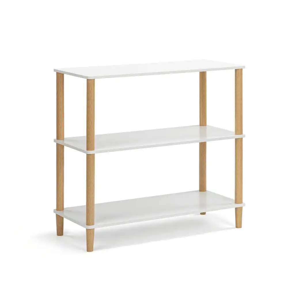 Design Square Sofie 3-Tier Bookcase Display Shelf Storage Unit - White/Oak