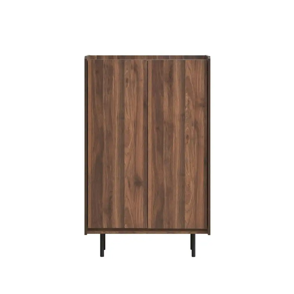 Design Square Tim Tall Cupboard Storage Cabinet W/ 2-Doors - Walnut