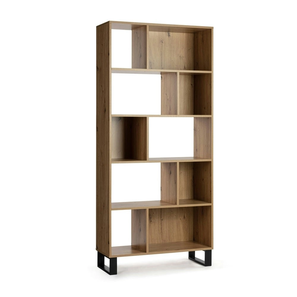 Design Square Amina 5-Tier Bookcase Display Shelf Storage Unit - Oak/Black