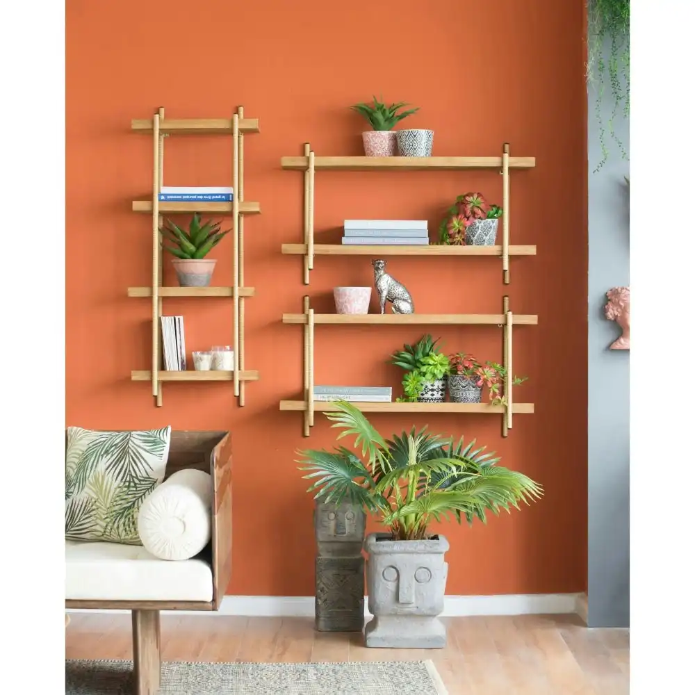 Mina 3-Tier Minimalist Wall Hanging Display Shelf - Natural