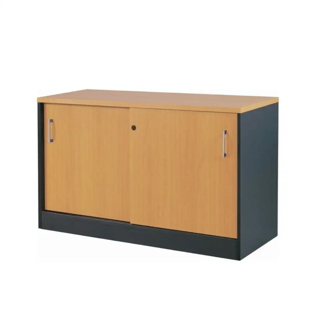 Mantone Credenza Sideboard Office Storage Cabinet - 120cm - Select Beech/Ironstone