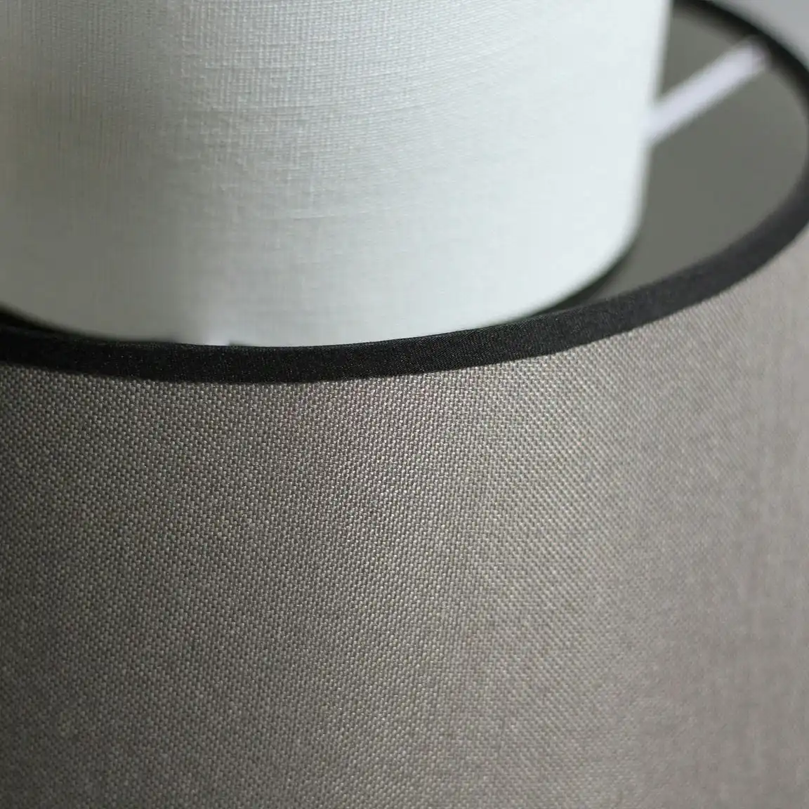 Jesse Rattan Modern Elegant Pendant Lamp Ceiling Light - Grey & Natural